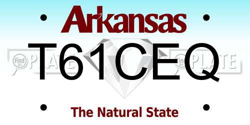 T61CEQ Arkansas License Plate