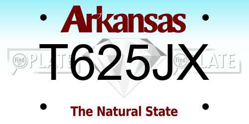 T625JX Arkansas License Plate