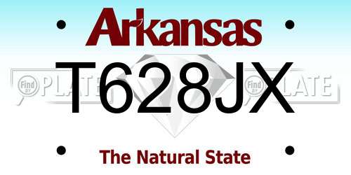 T628JX Arkansas License Plate