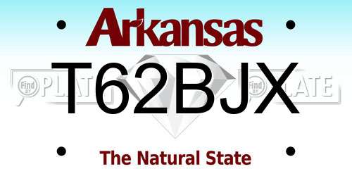 T62BJX Arkansas License Plate