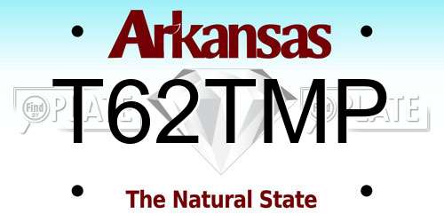 T62TMP Arkansas License Plate