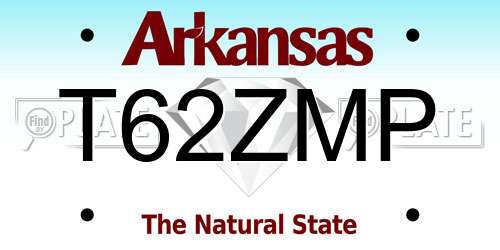T62ZMP Arkansas License Plate