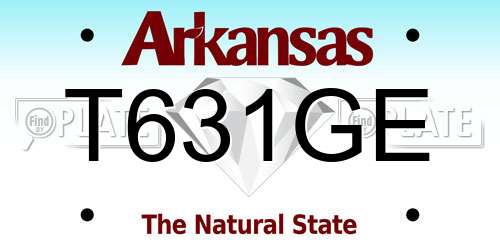 T631GE Arkansas License Plate