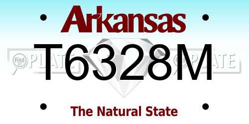 T6328M Arkansas License Plate