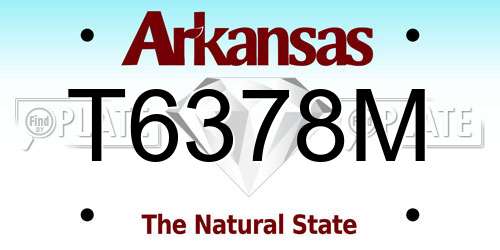 T6378M Arkansas License Plate