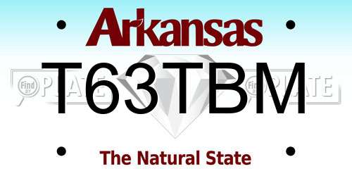 T63TBM Arkansas License Plate