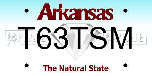 T63TSM Arkansas License Plate