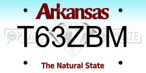 T63ZBM Arkansas License Plate