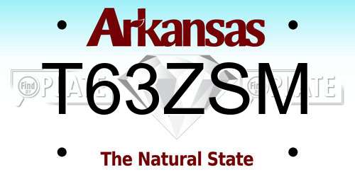 T63ZSM Arkansas License Plate