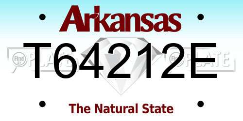 T64212E Arkansas License Plate
