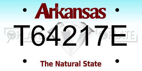 T64217E Arkansas License Plate