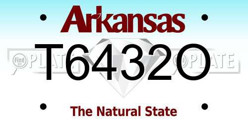 T6432O Arkansas License Plate