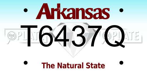 T6437Q Arkansas License Plate