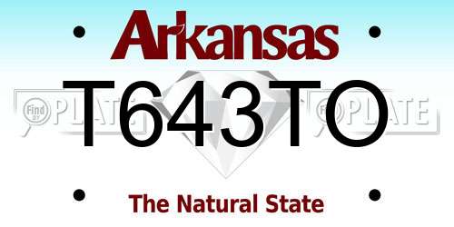 T643TO Arkansas License Plate