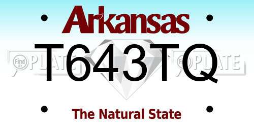 T643TQ Arkansas License Plate