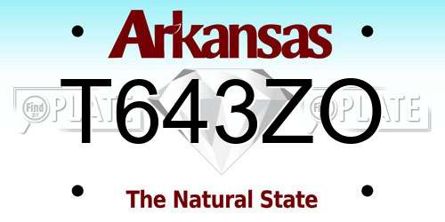 T643ZO Arkansas License Plate