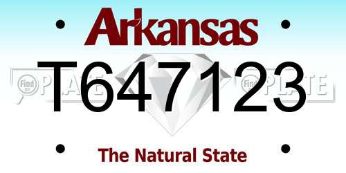 T647123 Arkansas License Plate