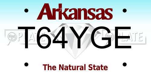 T64YGE Arkansas License Plate