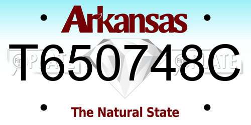 T650748C Arkansas License Plate