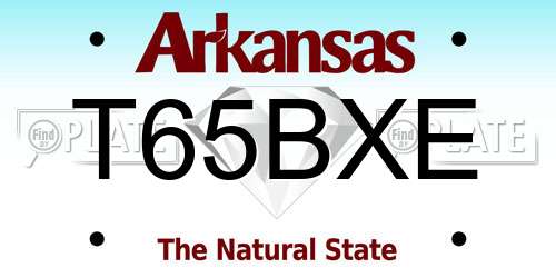 T65BXE Arkansas License Plate