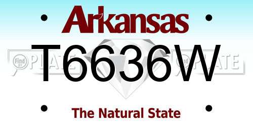 T6636W Arkansas License Plate