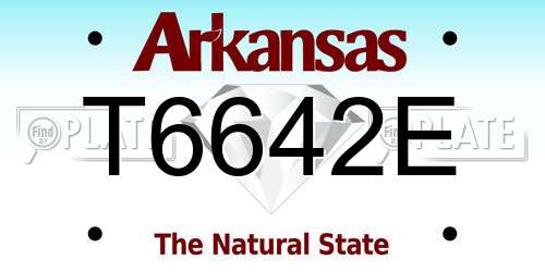T6642E Arkansas License Plate