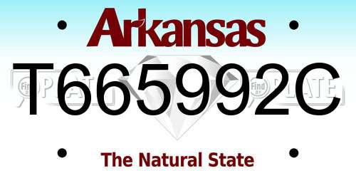 T665992C Arkansas License Plate
