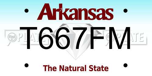 T667FM Arkansas License Plate
