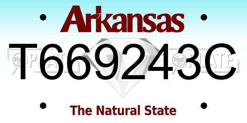 T669243C Arkansas License Plate