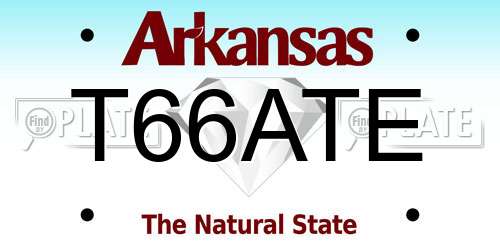 T66ATE Arkansas License Plate