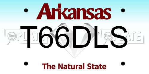 T66DLS Arkansas License Plate
