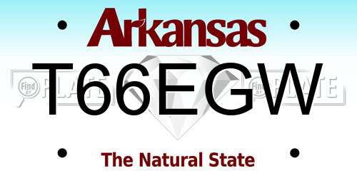 T66EGW Arkansas License Plate