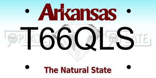 T66QLS Arkansas License Plate