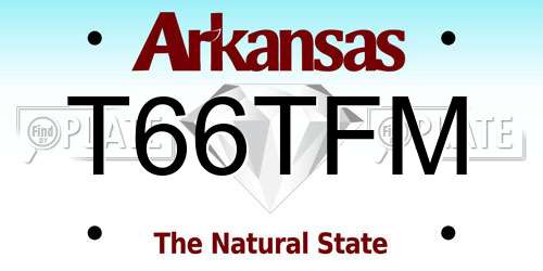 T66TFM Arkansas License Plate
