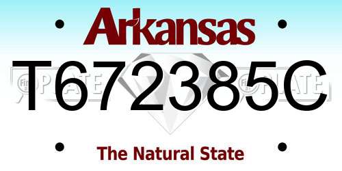T672385C Arkansas License Plate