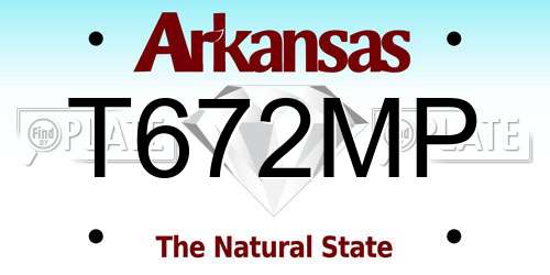 T672MP Arkansas License Plate