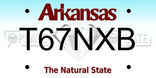 T67NXB Arkansas License Plate