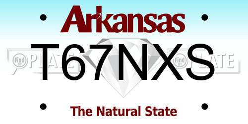 T67NXS Arkansas License Plate