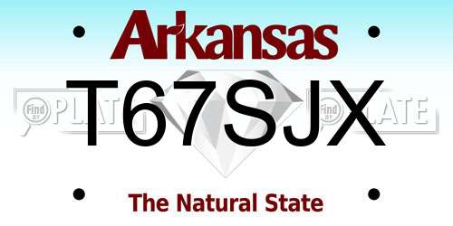 T67SJX Arkansas License Plate