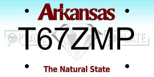 T67ZMP Arkansas License Plate