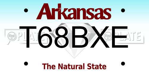 T68BXE Arkansas License Plate