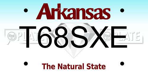 T68SXE Arkansas License Plate