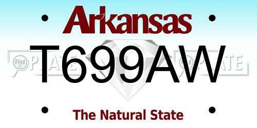 T699AW Arkansas License Plate