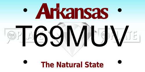 T69MUV Arkansas License Plate