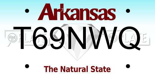 T69NWQ Arkansas License Plate
