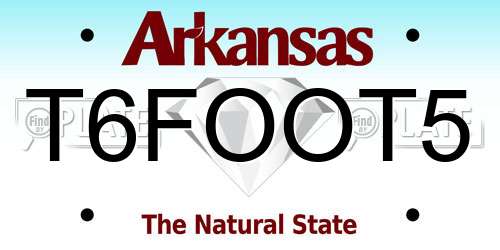 T6FOOT5 Arkansas License Plate