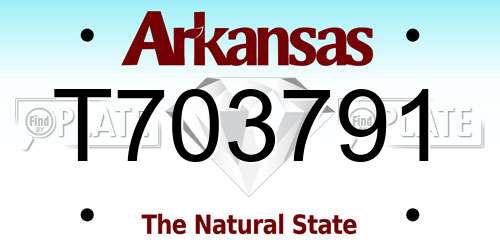 T703791 Arkansas License Plate