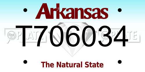 T706034 Arkansas License Plate