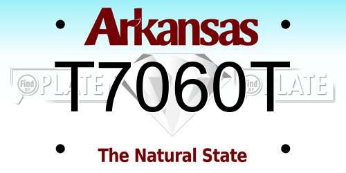 T7060T Arkansas License Plate