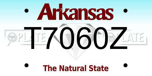 T7060Z Arkansas License Plate